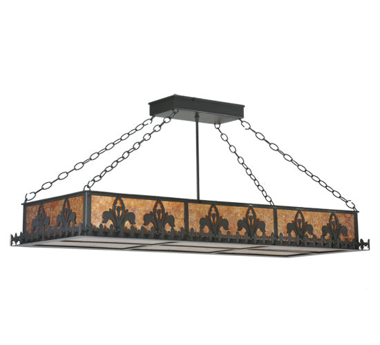 Meyda Tiffany Gothic Fleur-De-Lis 109377 Pendant Light - Black/Amber Mica