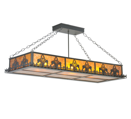 Meyda Tiffany Gothic Fleur-De-Lis 109377 Pendant Light - Black/Amber Mica