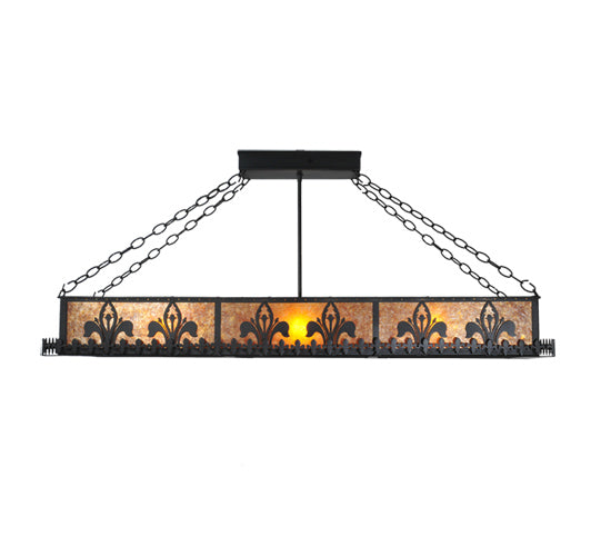 Meyda Tiffany Gothic Fleur-De-Lis 109377 Pendant Light - Black/Amber Mica