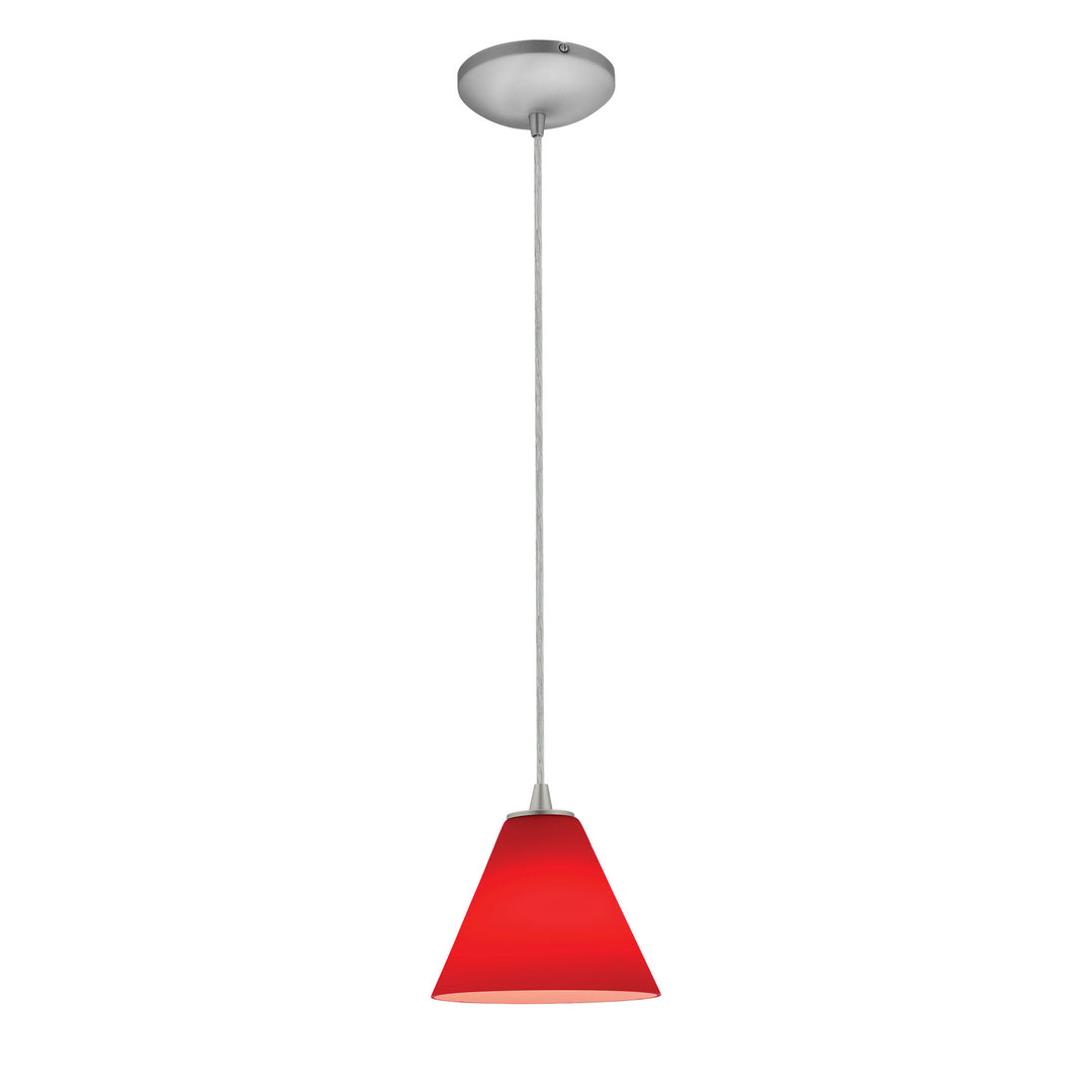 Access Martini 28004-3C-BS/RED Pendant Light - Brushed Steel