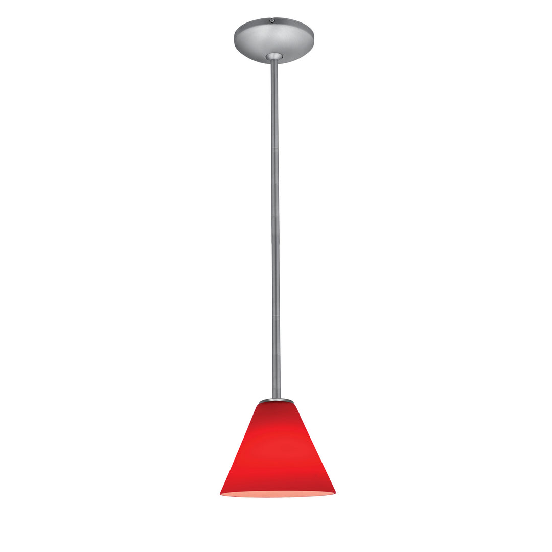 Access Martini 28004-3R-BS/RED Pendant Light - Brushed Steel