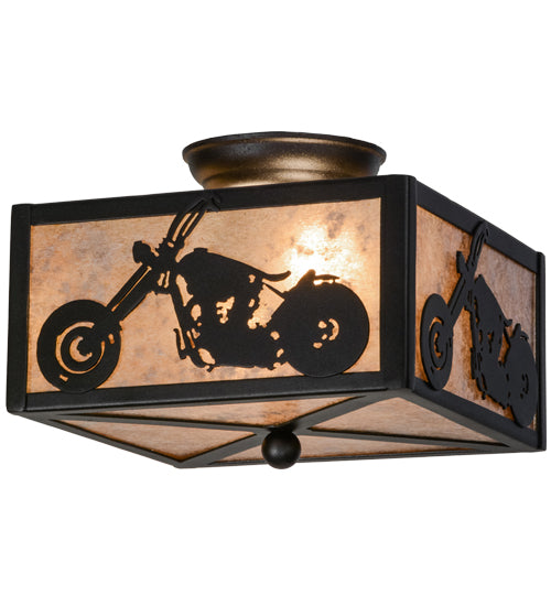 Meyda Tiffany Motorcycle 109547 Ceiling Light - Craftsman Brown