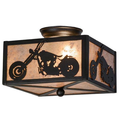 Meyda Tiffany Motorcycle 109547 Ceiling Light - Craftsman Brown