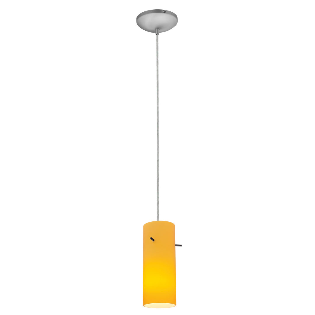 Access Cylinder 28030-3C-BS/AMB Pendant Light - Brushed Steel