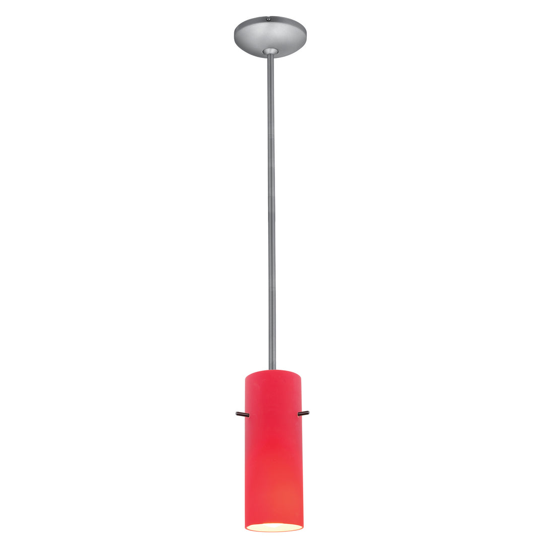 Access Cylinder 28030-3R-BS/RED Pendant Light - Brushed Steel