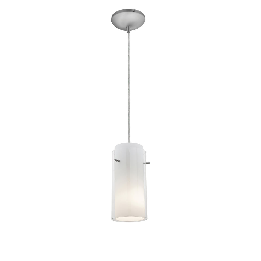 Access Glass'n Glass Cylinder 28033-3C-BS/CLOP Pendant Light - Brushed Steel