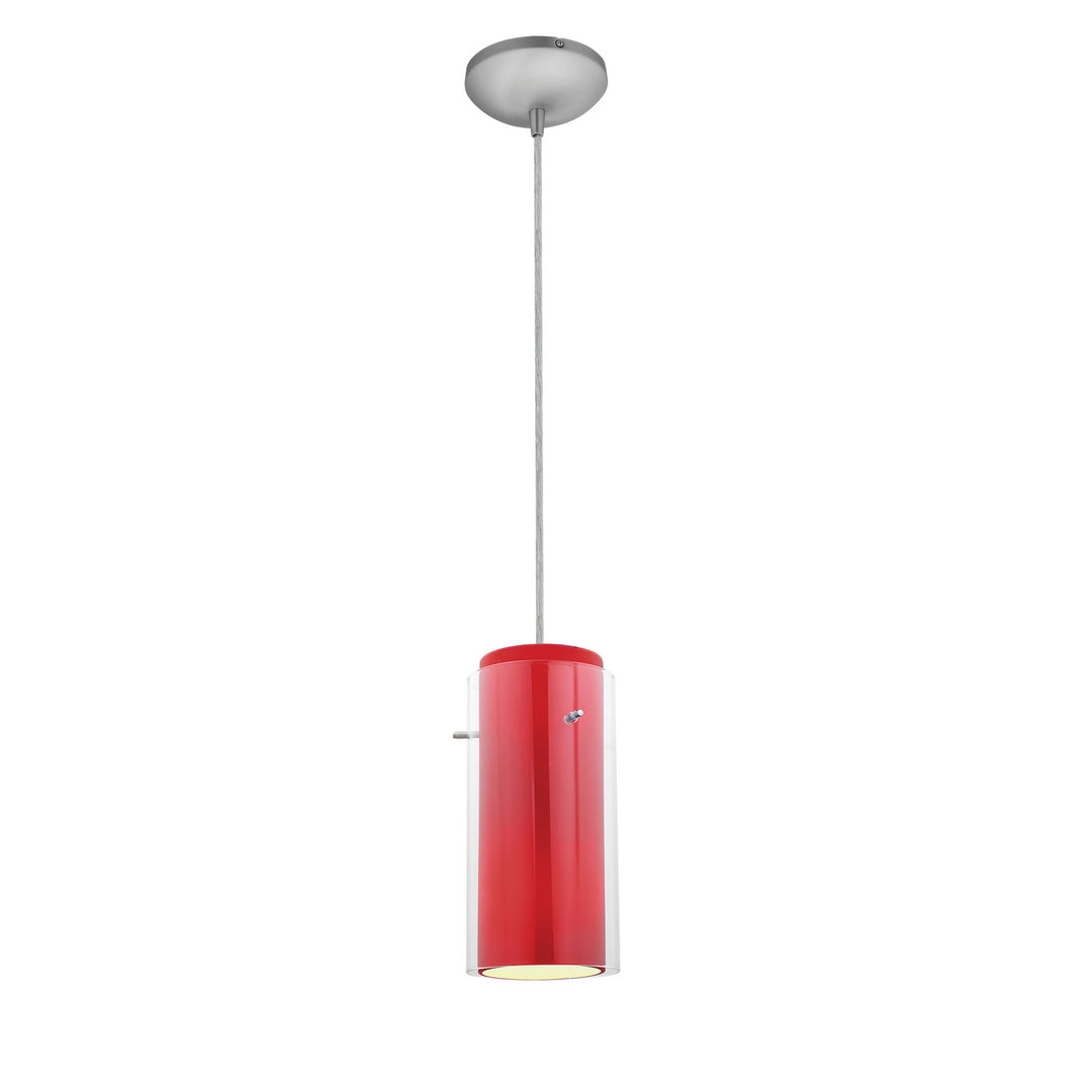 Access Glass'n Glass Cylinder 28033-3C-BS/CLRD Pendant Light - Brushed Steel