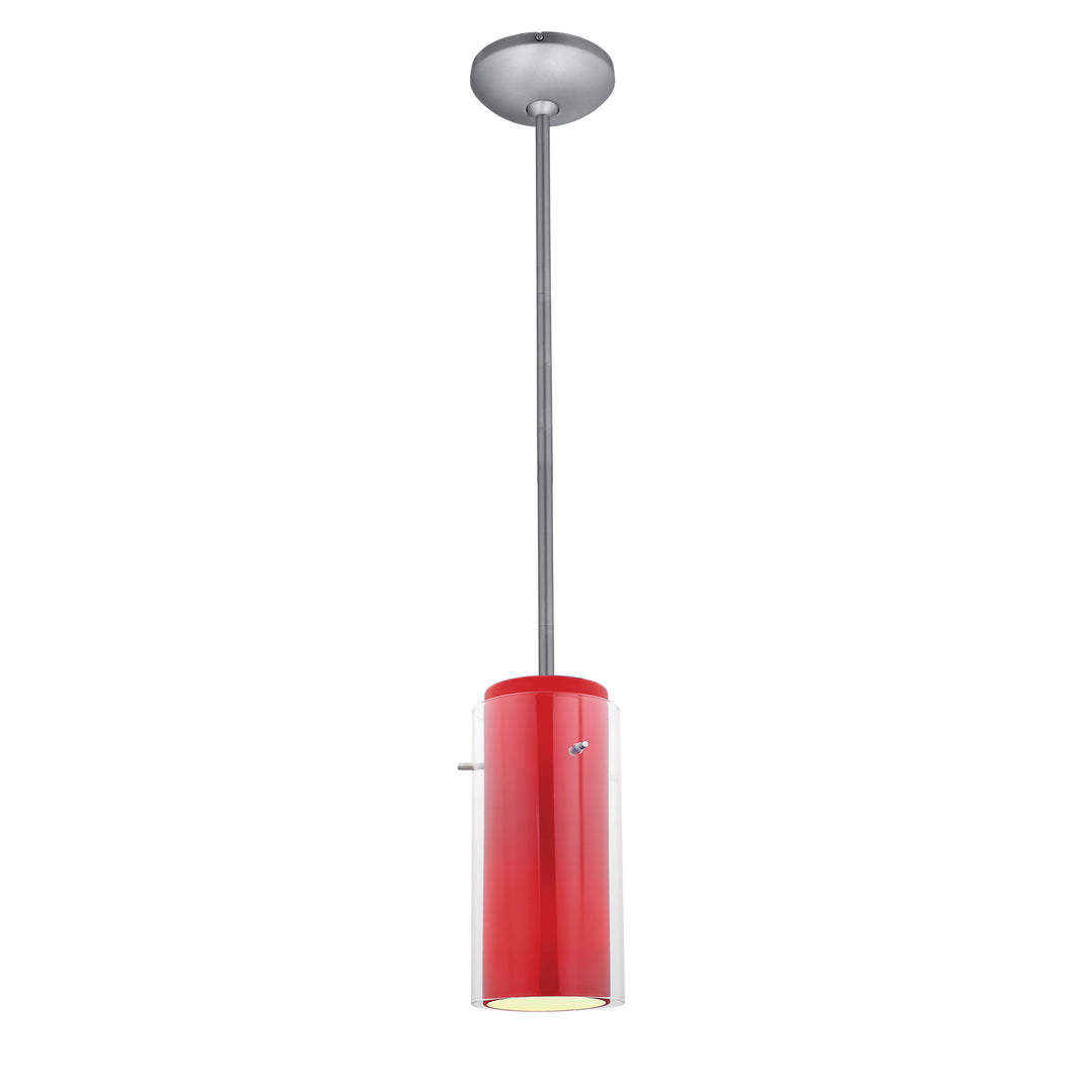 Access Glass'n Glass Cylinder 28033-3R-BS/CLRD Pendant Light - Brushed Steel