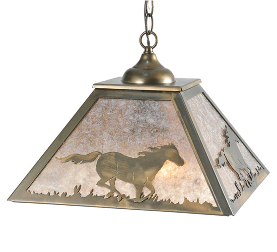 Meyda Tiffany Running Horses 109563 Pendant Light - Antique Copper