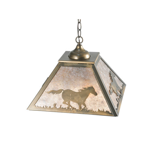 Meyda Tiffany Running Horses 109563 Pendant Light - Antique Copper