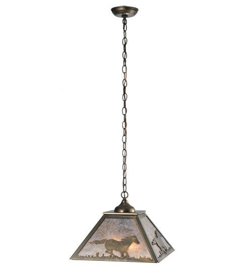 Meyda Tiffany Running Horses 109563 Pendant Light - Antique Copper