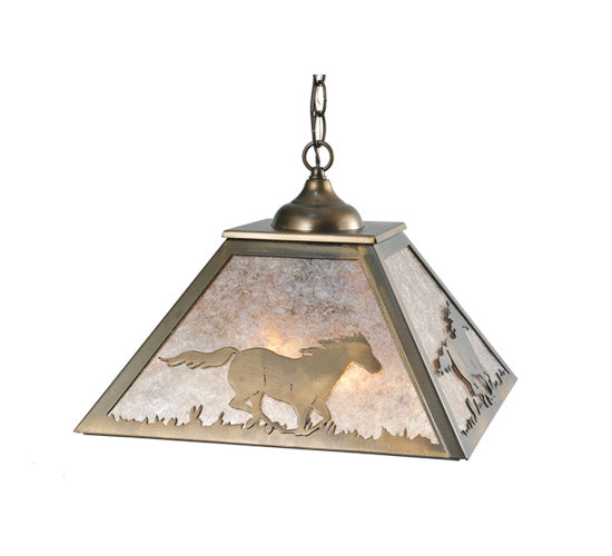 Meyda Tiffany Running Horses 109563 Pendant Light - Antique Copper