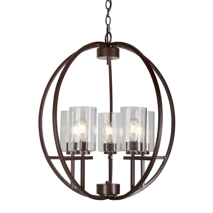 Forte Orbit 2720-05-32 Chandelier Light - Antique Bronze