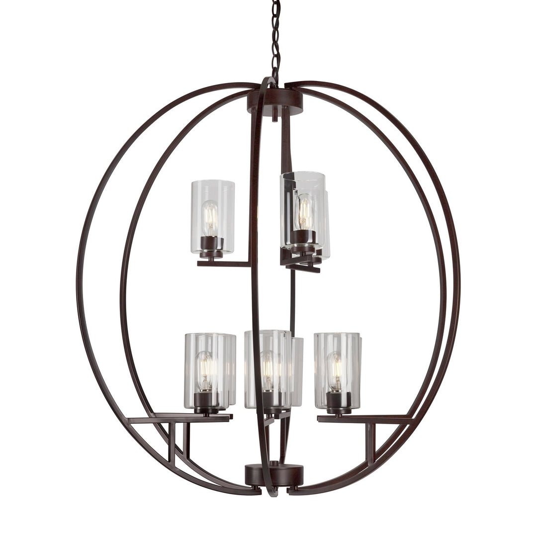 Forte Orbit 2720-09-32 Chandelier Light - Antique Bronze