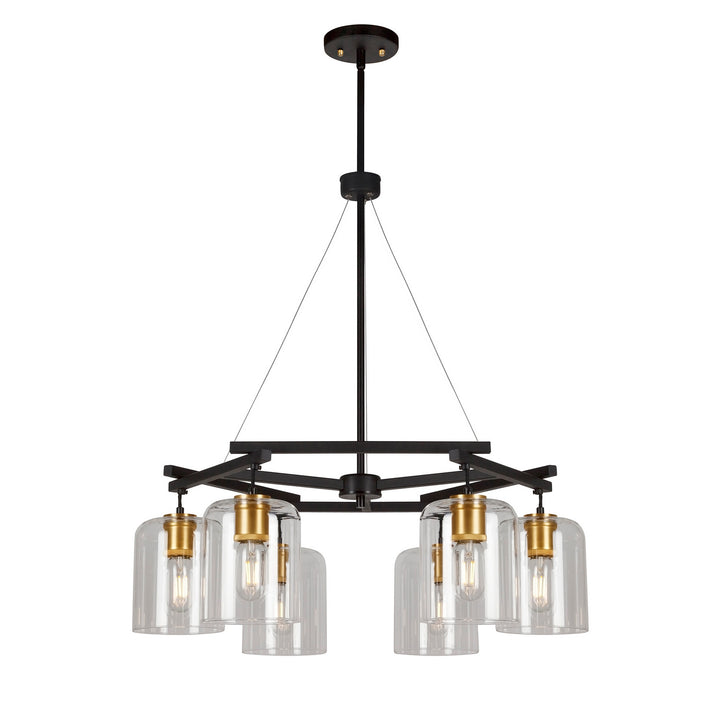 Forte Tyrone 2724-06-62 Chandelier Light - Black and Soft Gold