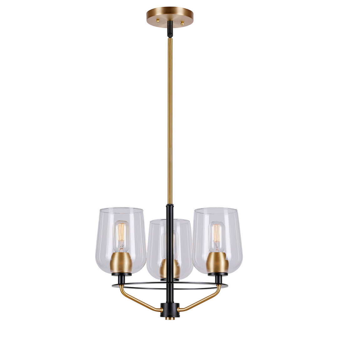 Forte Palmer 2726-03-62 Chandelier Light - Black and Soft Gold