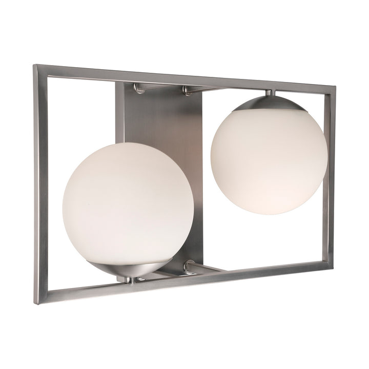 Forte Charm 2727-02-55 Bath Vanity Light 10 in. wide - Brushed Nickel