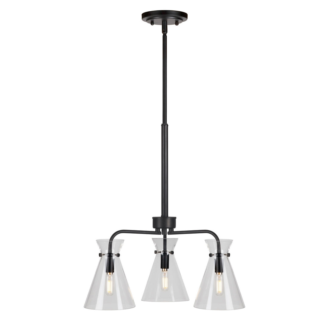 Forte Beaker 2733-03-04 Chandelier Light - Black