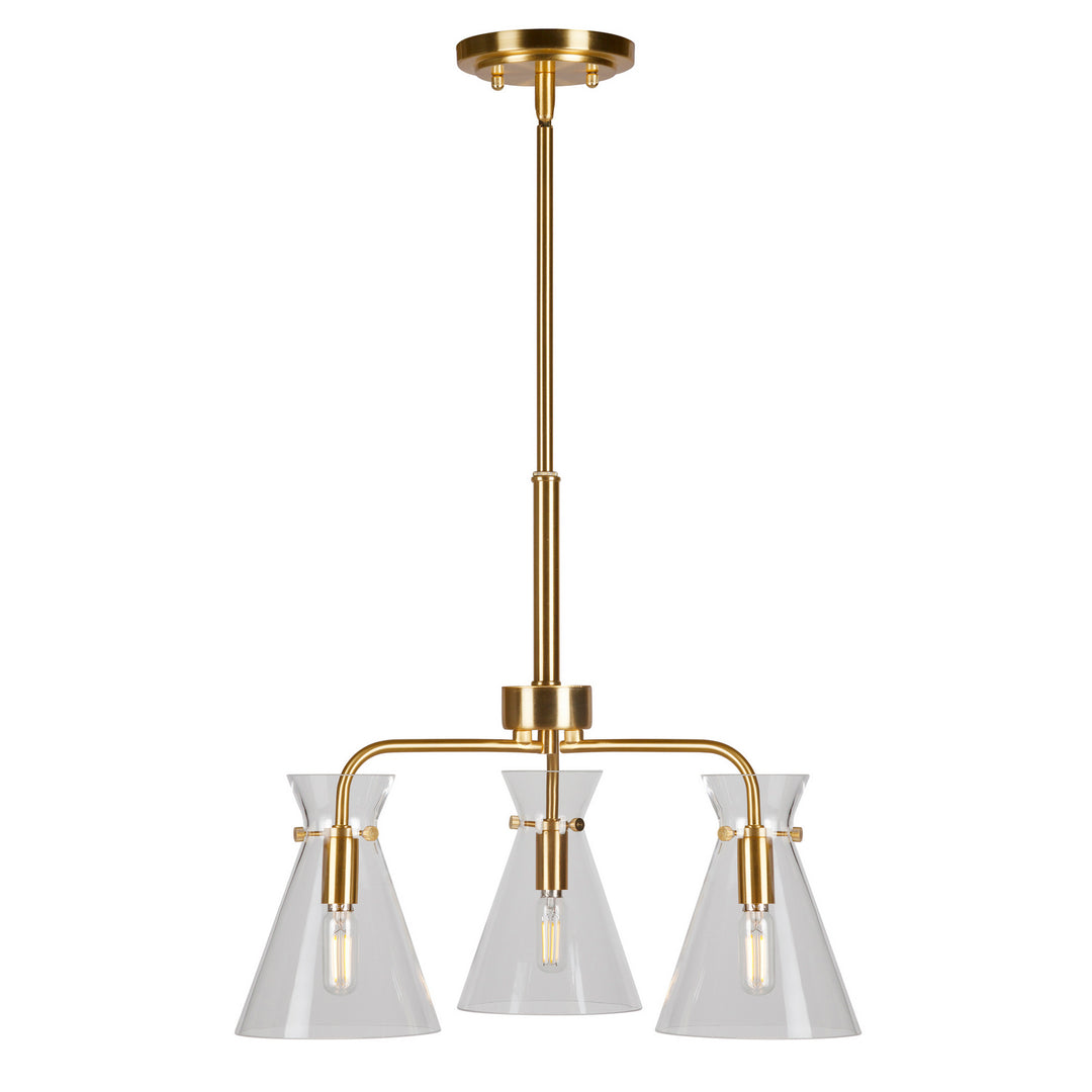 Forte Beaker 2733-03-12 Chandelier Light - Soft Gold