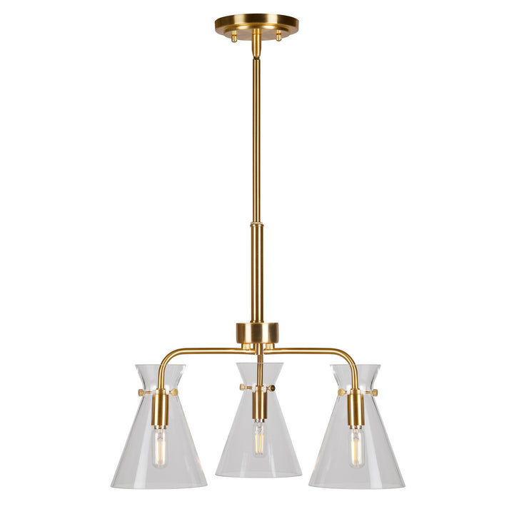 Forte Beaker 2733-03-12 Chandelier Light - Soft Gold