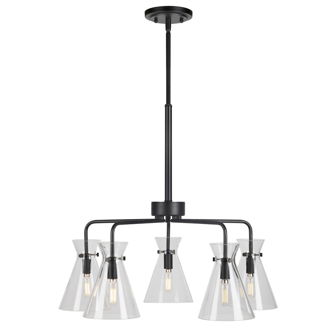 Forte Beaker 2733-05-04 Chandelier Light - Black