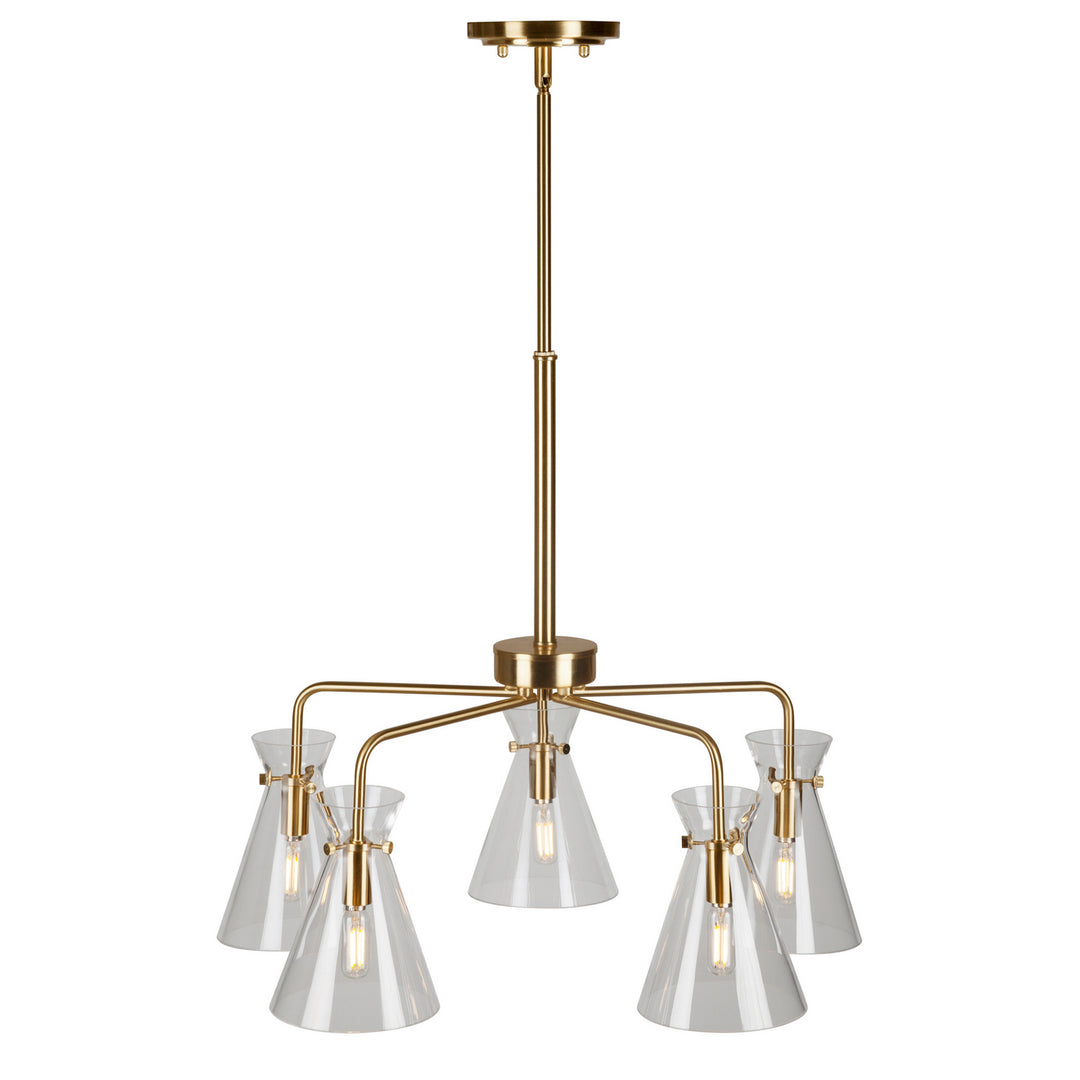 Forte Beaker 2733-05-12 Chandelier Light - Soft Gold