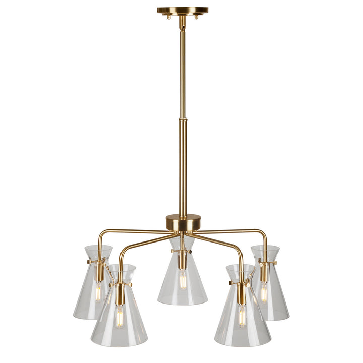 Forte Beaker 2733-05-12 Chandelier Light - Soft Gold