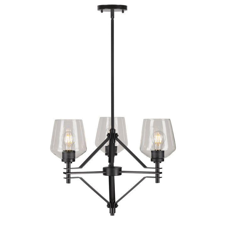 Forte Chalice 2743-03-04 Chandelier Light - Black