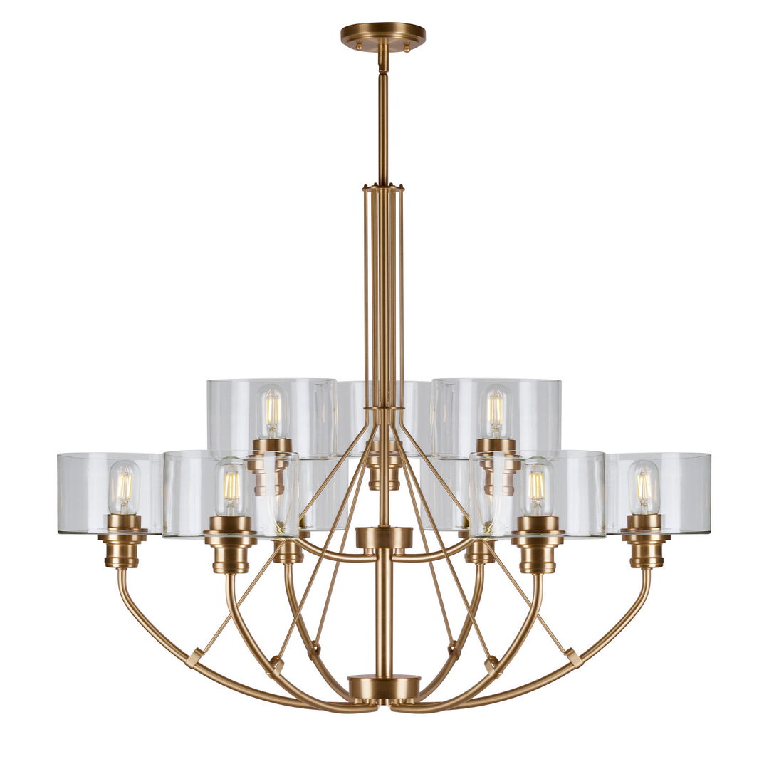 Forte Zane 2748-09-12 Chandelier Light - Soft Gold