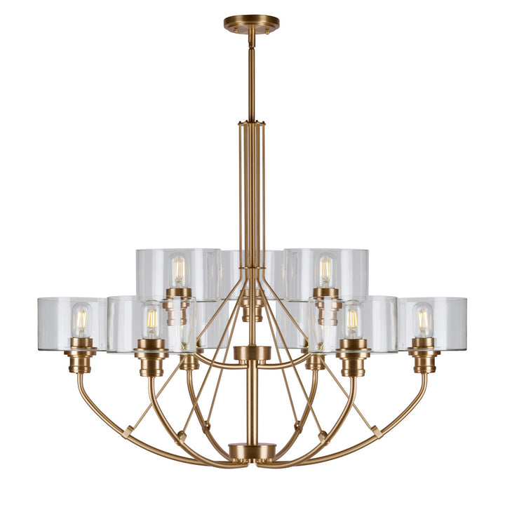 Forte Zane 2748-09-12 Chandelier Light - Soft Gold