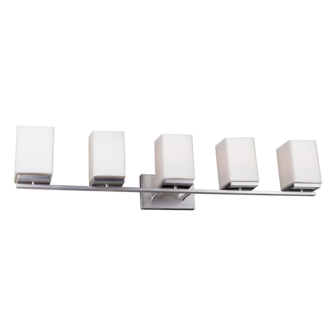 Forte Ella 5145-05-55 Bath Vanity Light 38 in. wide - Brushed Nickel