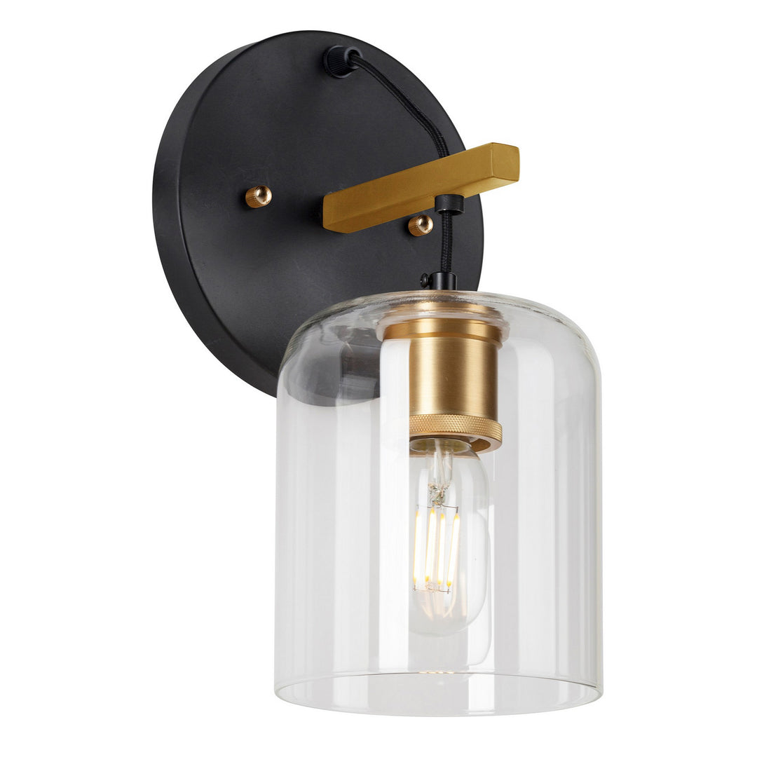 Forte Tyrone 5724-01-62 Wall Light - Black and Soft Gold