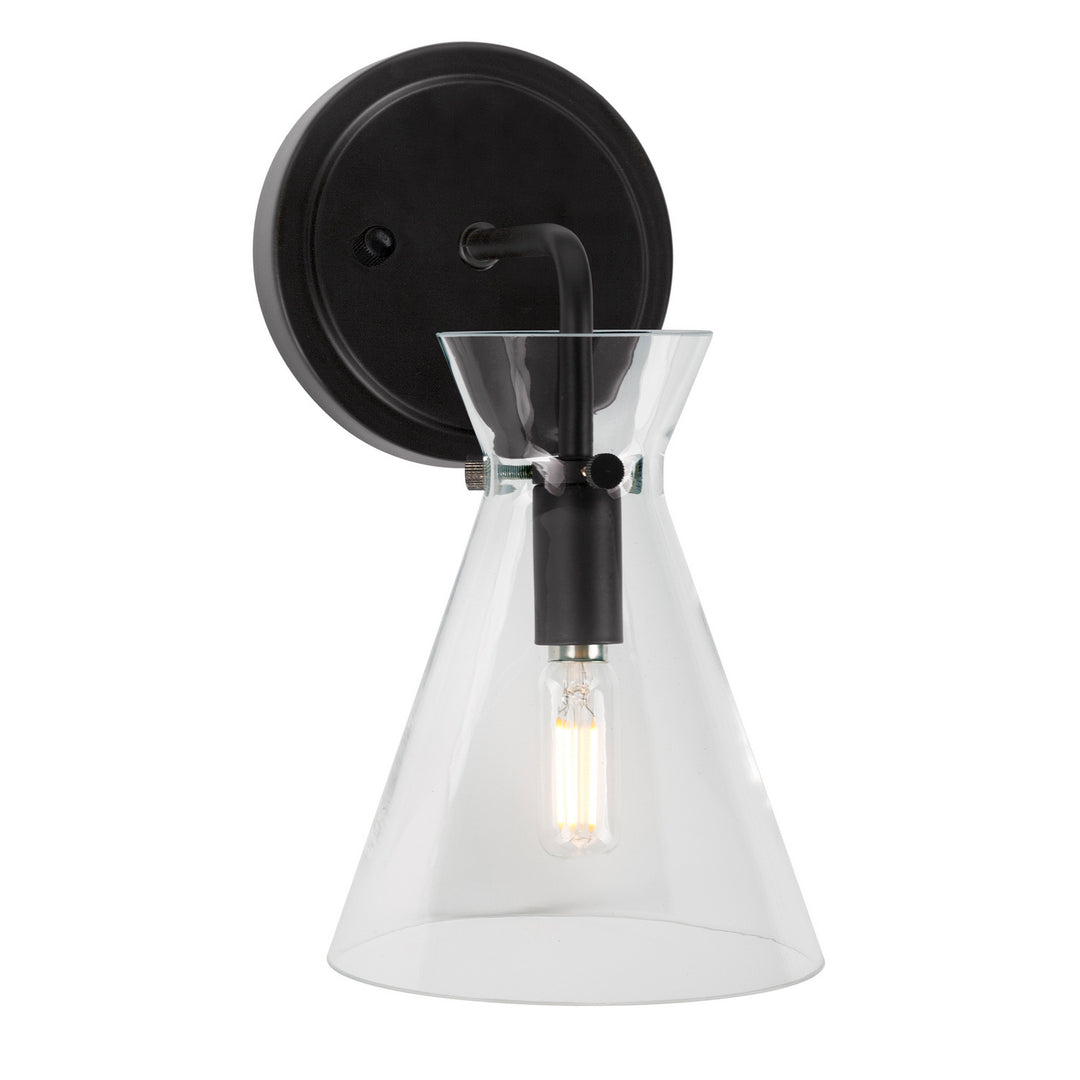 Forte Beaker 5733-01-04 Wall Light - Black