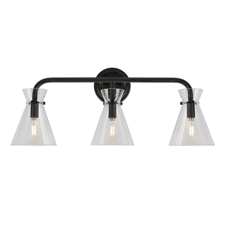 Forte Beaker 5733-03-04 Bath Vanity Light 26 in. wide - Black