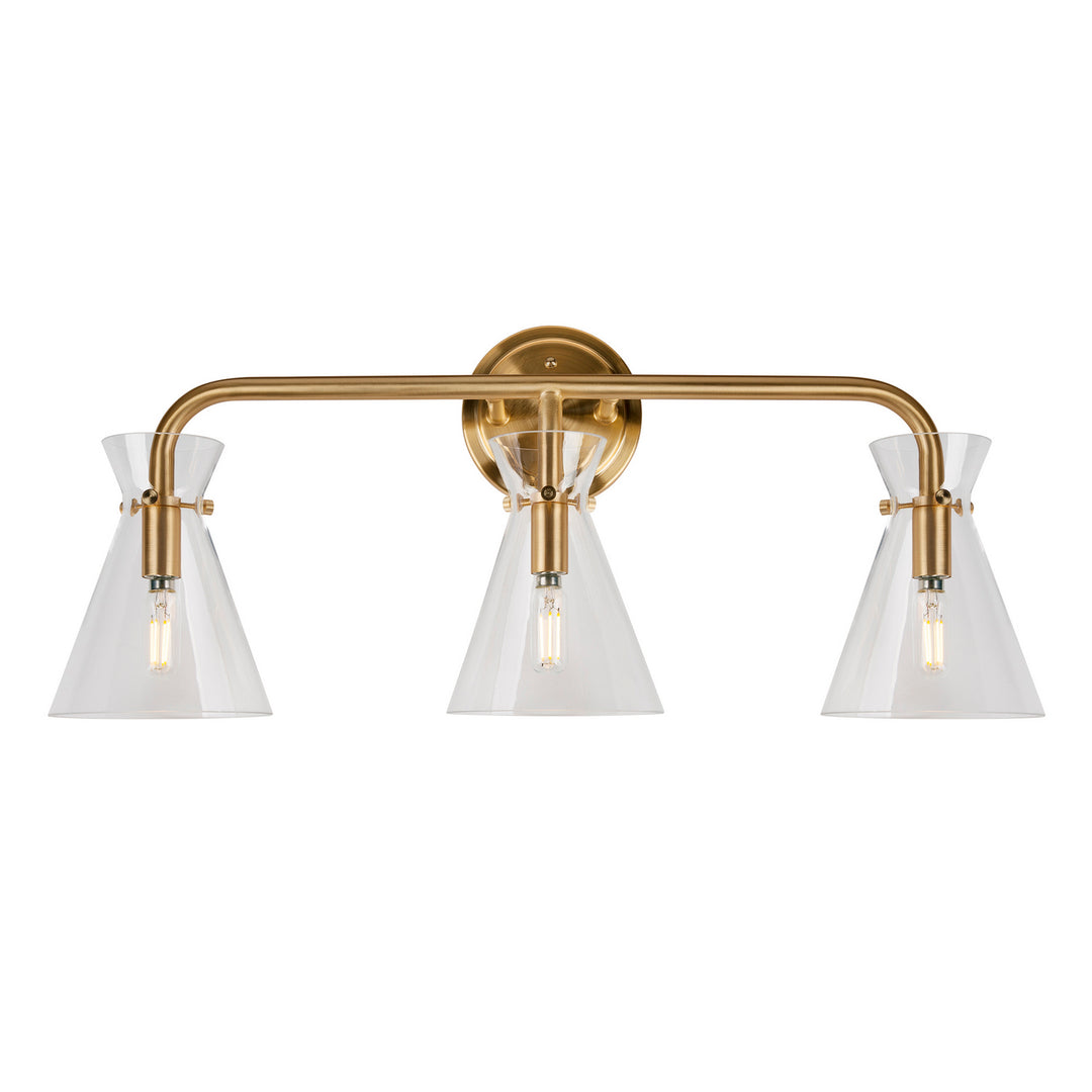 Forte Beaker 5733-03-12 Bath Vanity Light 26 in. wide - Soft Gold