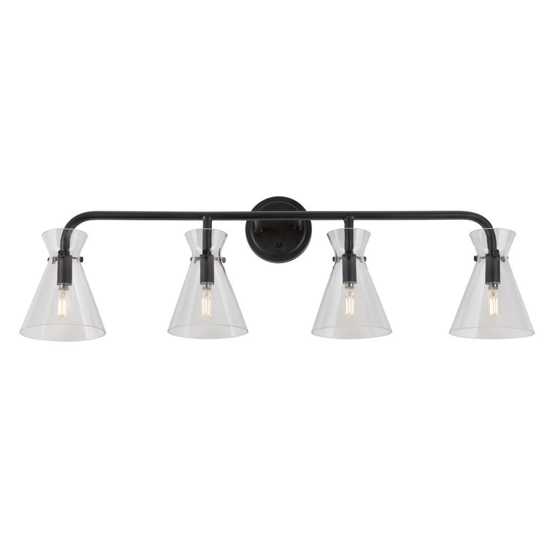 Forte Beaker 5733-04-04 Bath Vanity Light 36 in. wide - Black