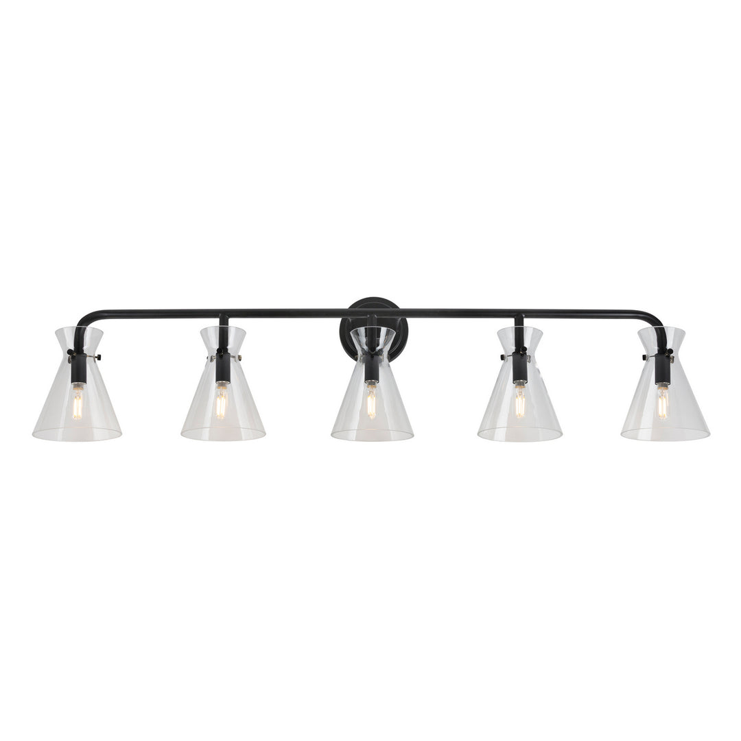 Forte Beaker 5733-05-04 Bath Vanity Light 46 in. wide - Black