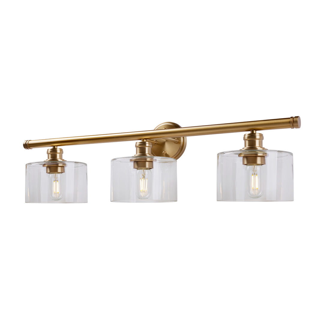 Forte Zane 5748-03-12 Bath Vanity Light 33 in. wide - Soft Gold