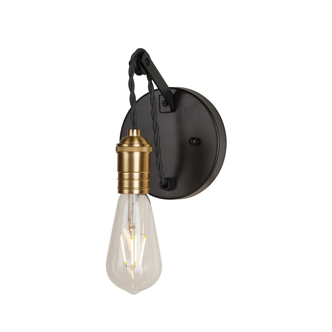 Forte Essy 7061-01-62 Wall Light - Black and Soft Gold
