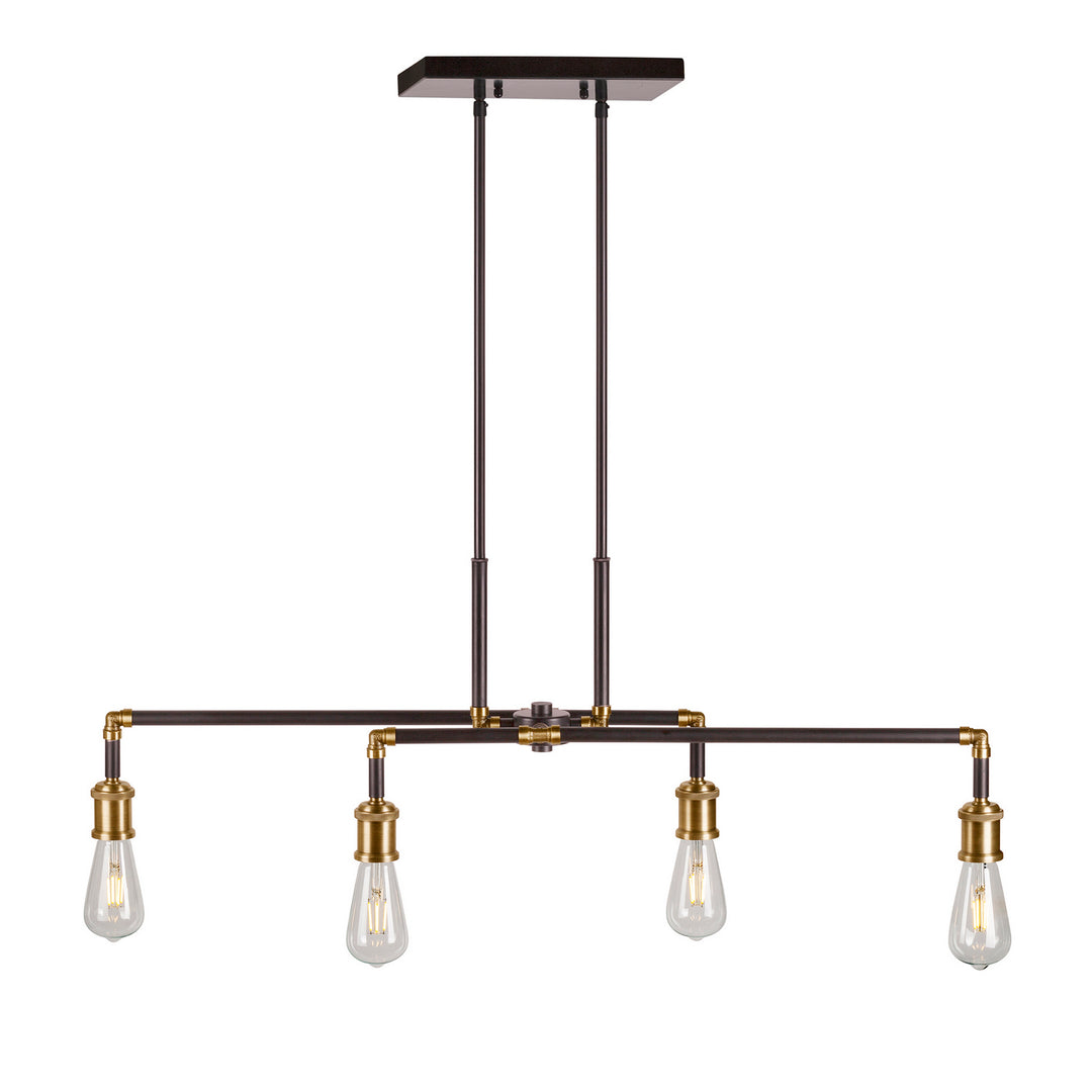 Forte Piper 7116-04-51 Pendant Light - Black and Antique Brass