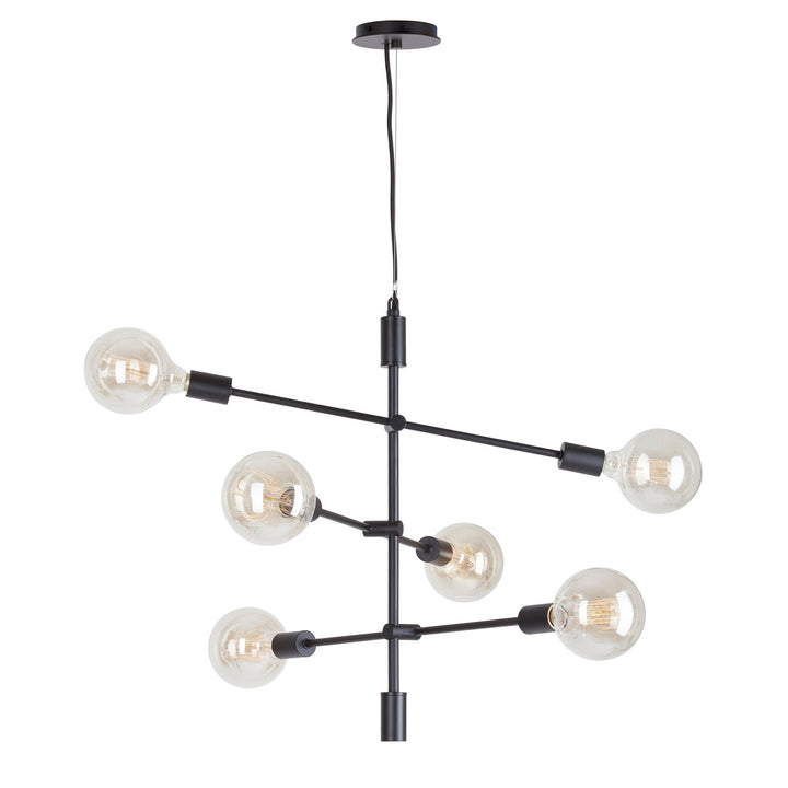 Forte Baton 7117-06-04 Chandelier Light - Black