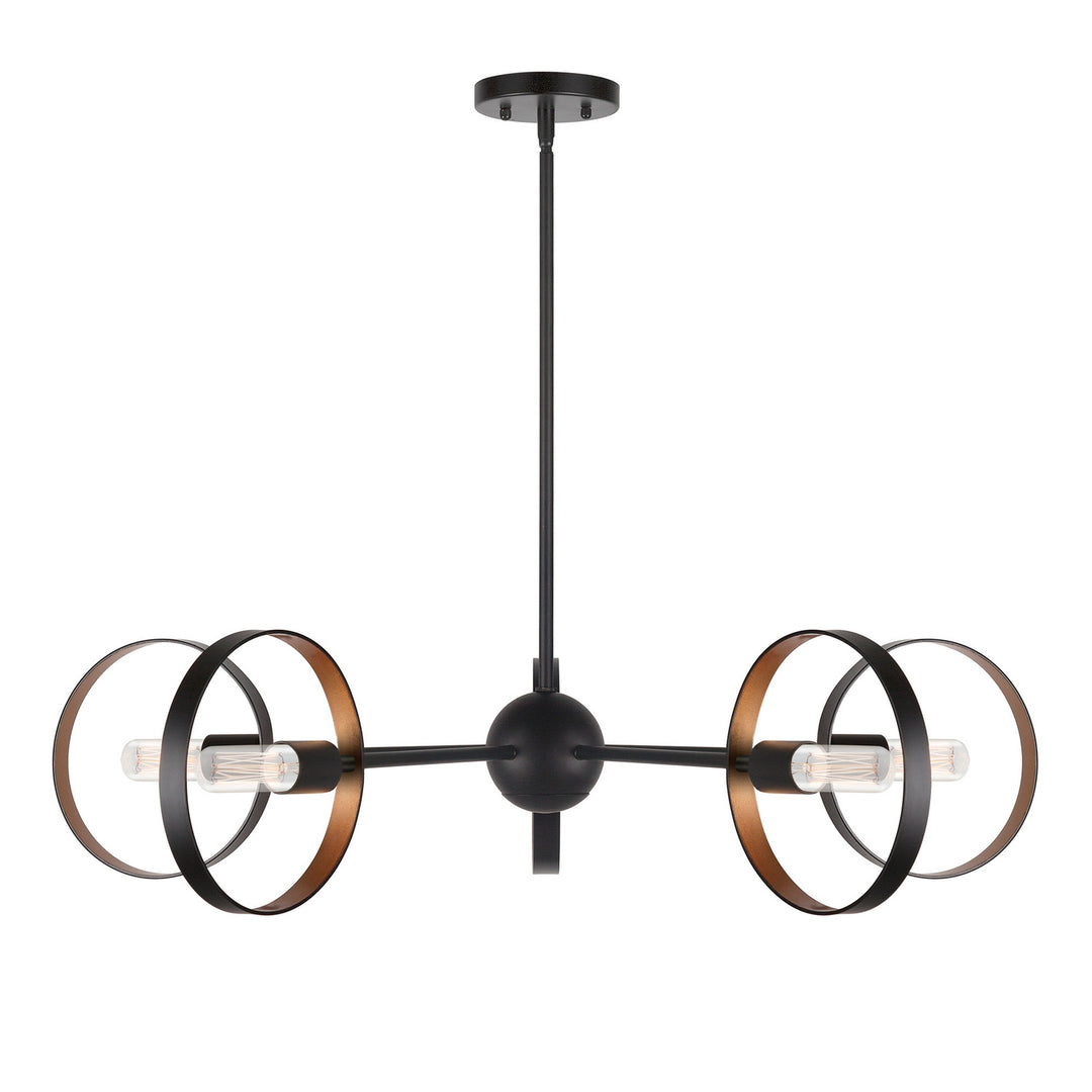 Forte Monocle 7120-05-42 Chandelier Light - Black and Gold