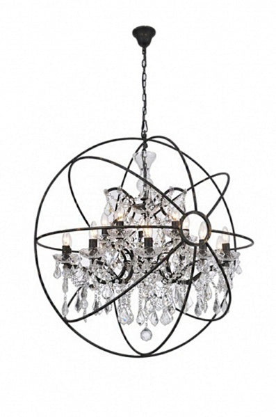 Bethel International 9849/10+5P Chandelier Light - Rustic Brozne