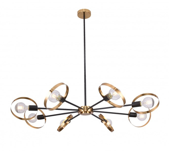 Bethel International TR74C43BR Chandelier Light - Black & Brushed Brass