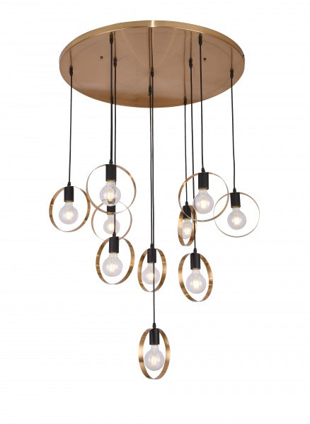 Bethel International TR75C31BR Chandelier Light - Black & Brushed Brass