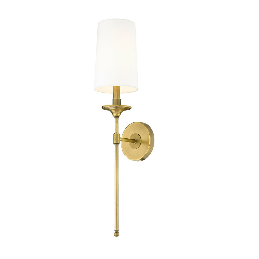 Z-Lite Emily 807-1S-RB-WH Wall Sconce Light - Rubbed Brass