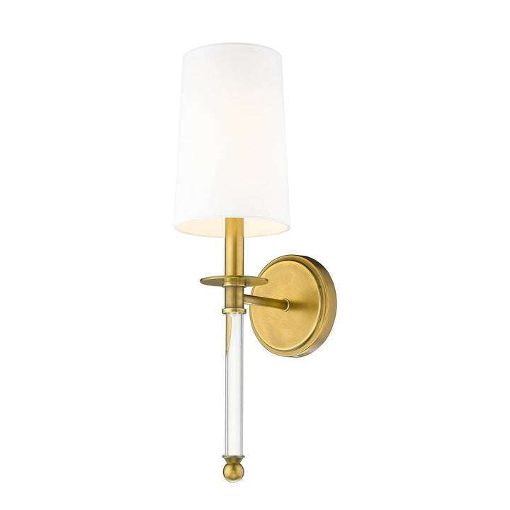 Z-Lite Mila 808-1S-RB-WH Wall Sconce Light - Rubbed Brass