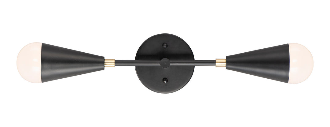 Maxim Lovell 11262BKSBR Wall Sconce Light - Black / Satin Brass