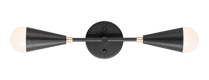 Maxim Lovell 11262BKSBR Wall Sconce Light - Black / Satin Brass