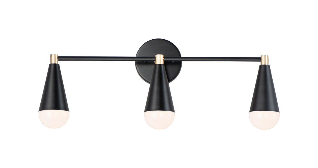 Maxim Lovell 11263BKSBR Bath Vanity Light 24 in. wide - Black / Satin Brass